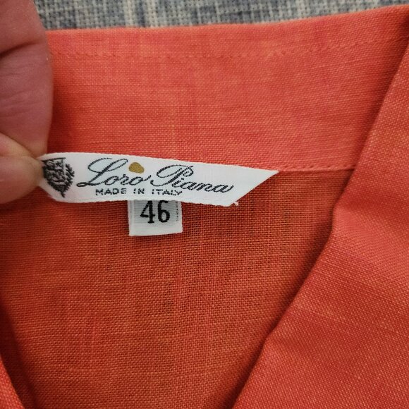 Loro Piana Sleeveless Button-Down Linen Shirt Size 46 - Picture 4 of 7